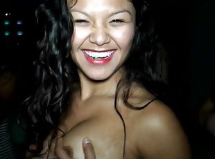 Cute Aubrey Mae Sucks A Big Cock In A Party At A Club