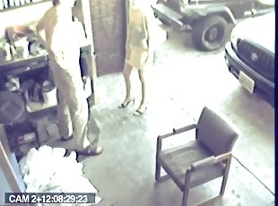 Blonde teens fucked by an old man in a hidden camera vid