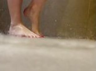 Enjoy my feet while I shower