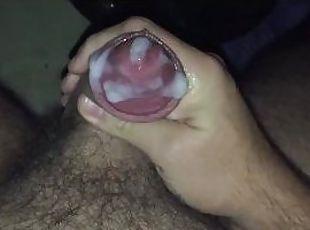 Stroking my thick hairy arab hot cock till I make my dick cum!