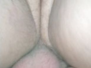 quickie with cumshot inside hairy pussy