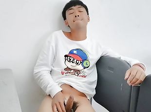 Guy cum Masturbation cute young China university in the classroom
