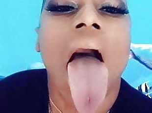 Fetish deep throat long tongue for a BBC 