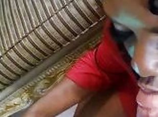 POV Video of CFNM Ebony MILF Sucks Off Asian College Student Blowjob