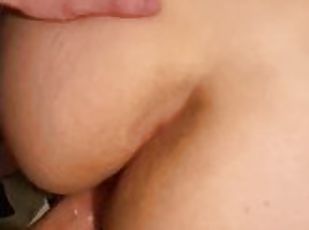 Husband fucks me doggystyle with big juicy creampie and begging for him to cum in me!