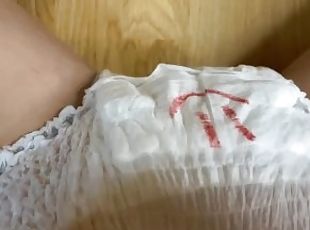 Teen pee in painted diaper PPV