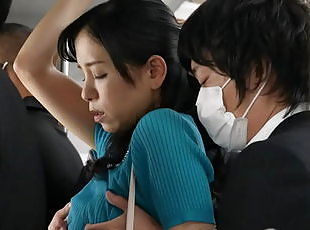 Japanese Milf groped in a public transport