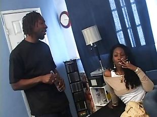 Jamaican dude ramming a black slut with a big booty
