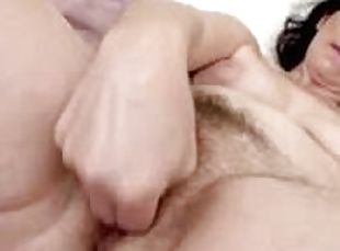 fisting, hårig, masturbation, fitta-pussy, amatör, mogen, knubbig, stripp, ensam, brunett