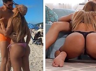 röv, storatuttar, amatör, milf, latinska, strand, brasilien, tuttar, bikini, kuk