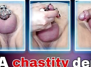 Rigid Chastity Prince Albert PA Piercing Permanent Device Cage Femdom FLR Male Slave Training BDSM