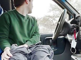 Young Guy Masturbates in the Work Truck - Anguish Gush 