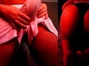 Making out and ASS, came in underwear CUMSHOT in underwear during a lap dance, ass in panties, REAL