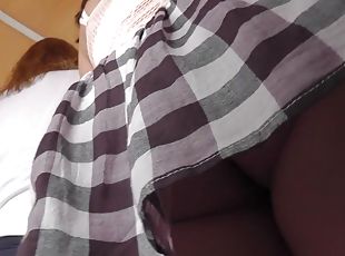 Hidden cam shows us a cute black panties