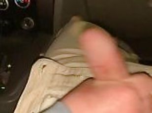 Jerking off in my car with my friend watching