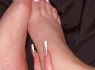 Beautiful feet white toes