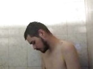 Mexican boy jerks off in shower