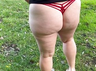 Girl outdoor desperation wetting accident red panties
